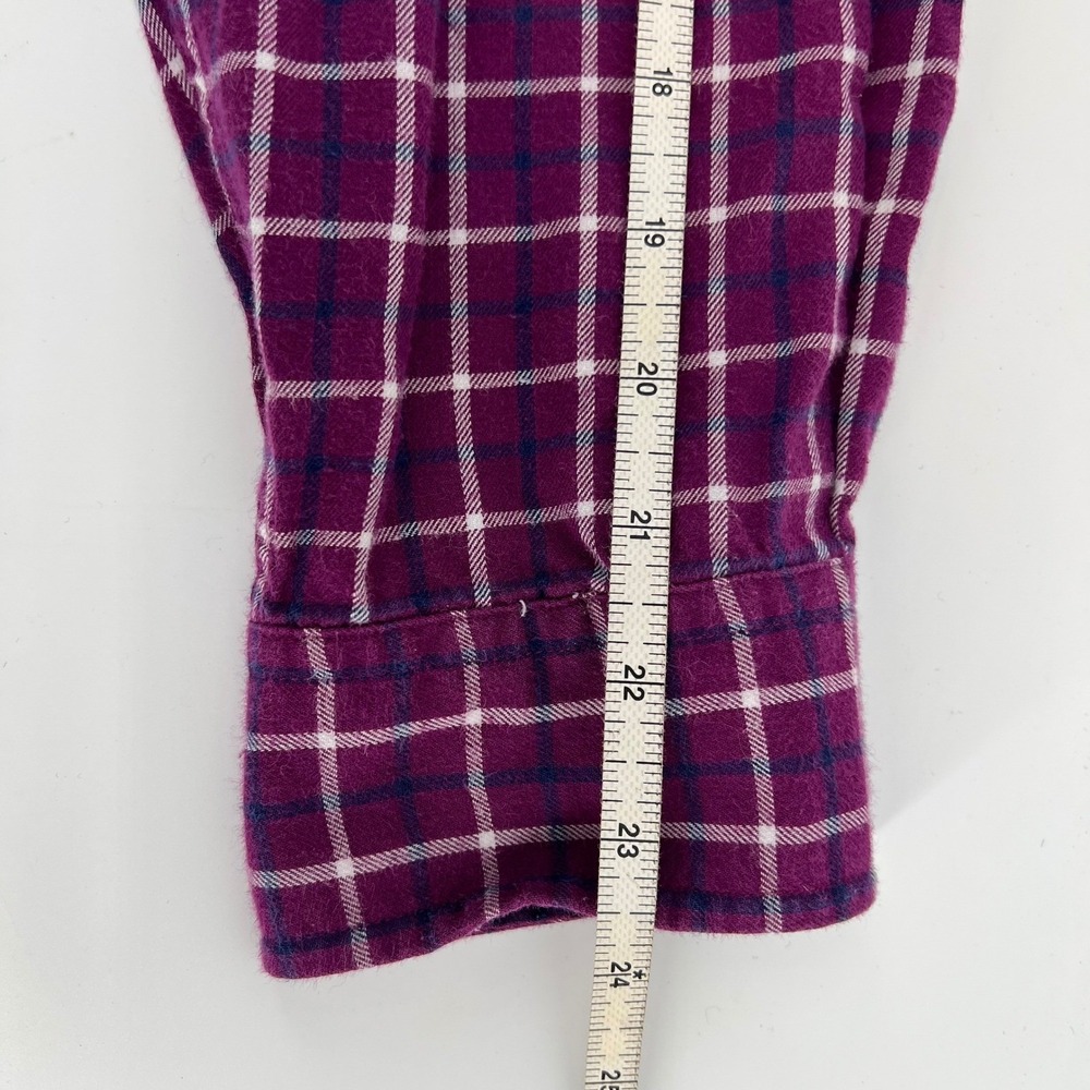Vintage Brooks Brothers Purple Plaid Flannel Button Down Shirt Large Cotton - Picture 6 of 7